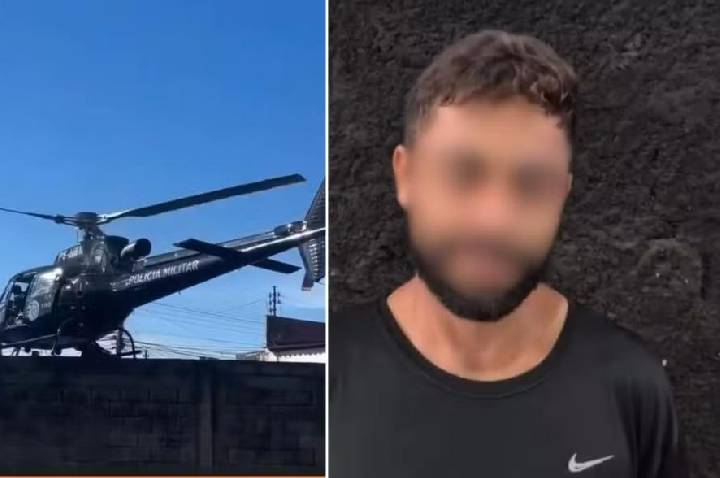 Homem é detido em carro furtado e elogia ação de policiais em helicóptero: ‘Nunca tinha visto na minha vida, só em filme’