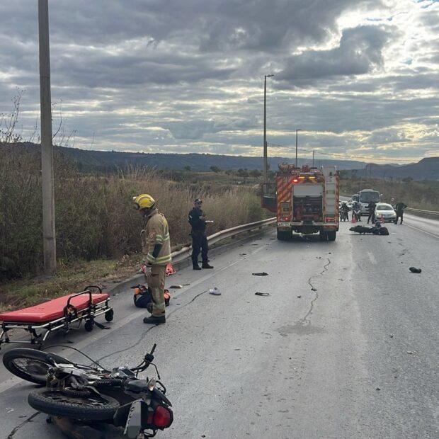 Colisão entre motocicletas deixa um morto e outro ferido na DF-150, em Sobradinho