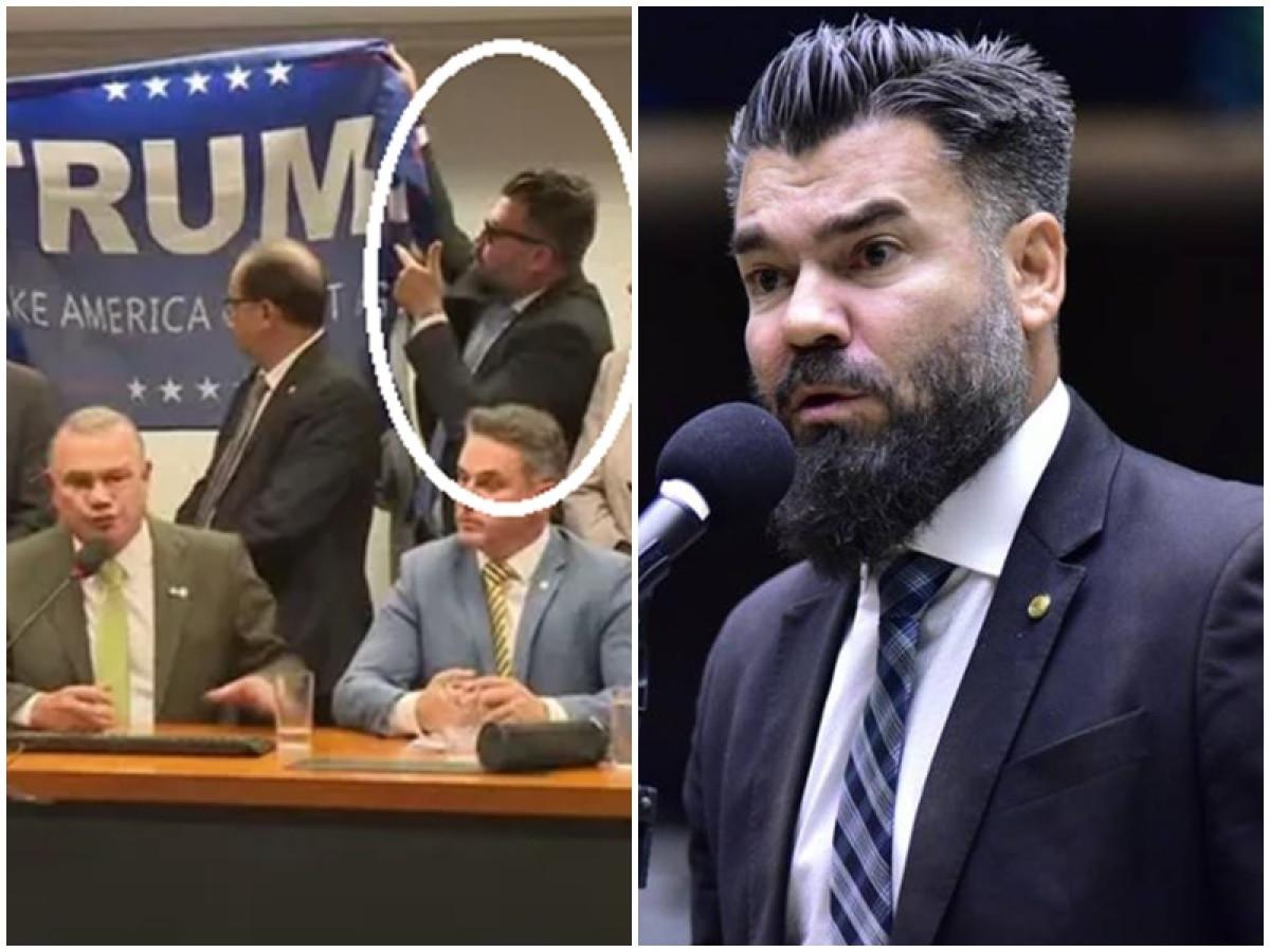 Deputado que levantou bandeira pró-Trump na Câmara teve que pedir desculpas
