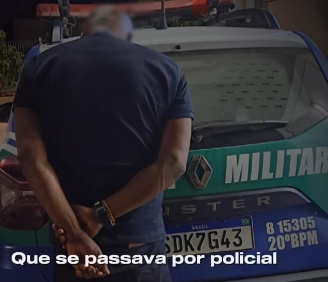 Com sirene no carro e arma de Brinquedo policial Fake é preso em Valparaíso