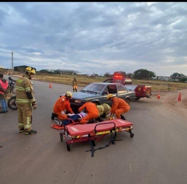 Motociclista fica ferido em colisão com carro em Santa Maria