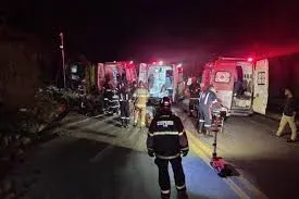 Batida de frente entre carro e caminhão mata cinco pessoas na BR-414, em Cocalzinho