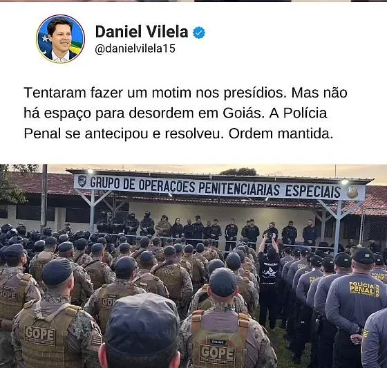 Polícia penal intercepta através de inteligência, grupo de detentos que planejavam motim dentro de cadeia em Goiás