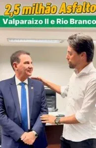   Segundo Marcus vinícius , Emenda de Vanderlan é para asfaltar novo nos bairros Valparaízo II e Rio Branco e aquisição de um tomógrafo