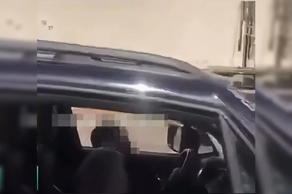 Suruba acaba com homem preso e portão de motel amassado ao sair sem pagar