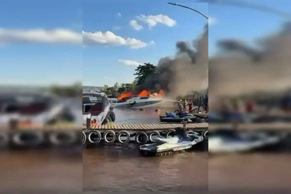  Fogo em lancha no Lago Paranoá: feridos seguem internados em hospital do DF.
